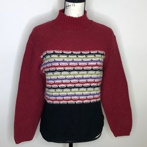 Cotton Country Mock Turtleneck Knit Sweater medium